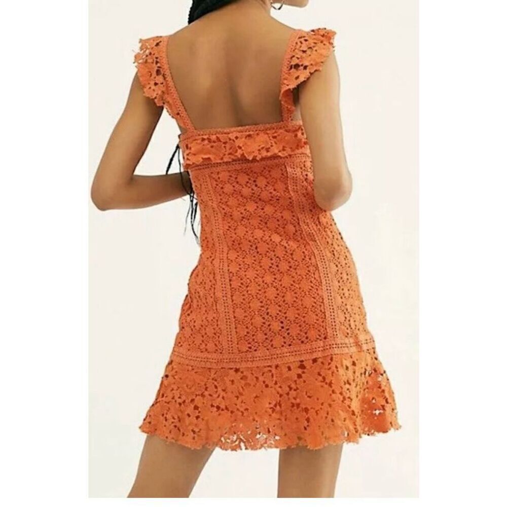 Free People Orange Crochet Lace Sundress - Picture 2 of 9